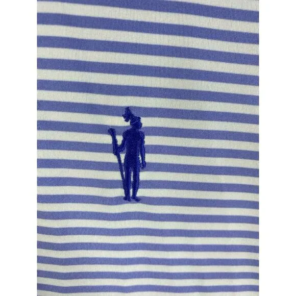 Mens RLX Ralph Lauren Golf Polo Shirt Blue White Stripes Polyester Spandex Sz XL - Picture 8 of 8